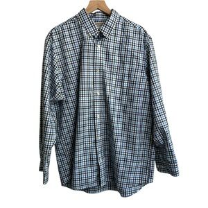 Duluth Trading Co Mens Large Wrinkle Fighter Shirt 100% Cotton Plaid Button Down